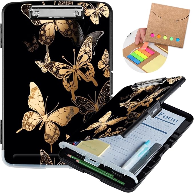 Clipboard with Storage, Heavy Duty Plastic Storage Clipboard with Low Profile by Unknown