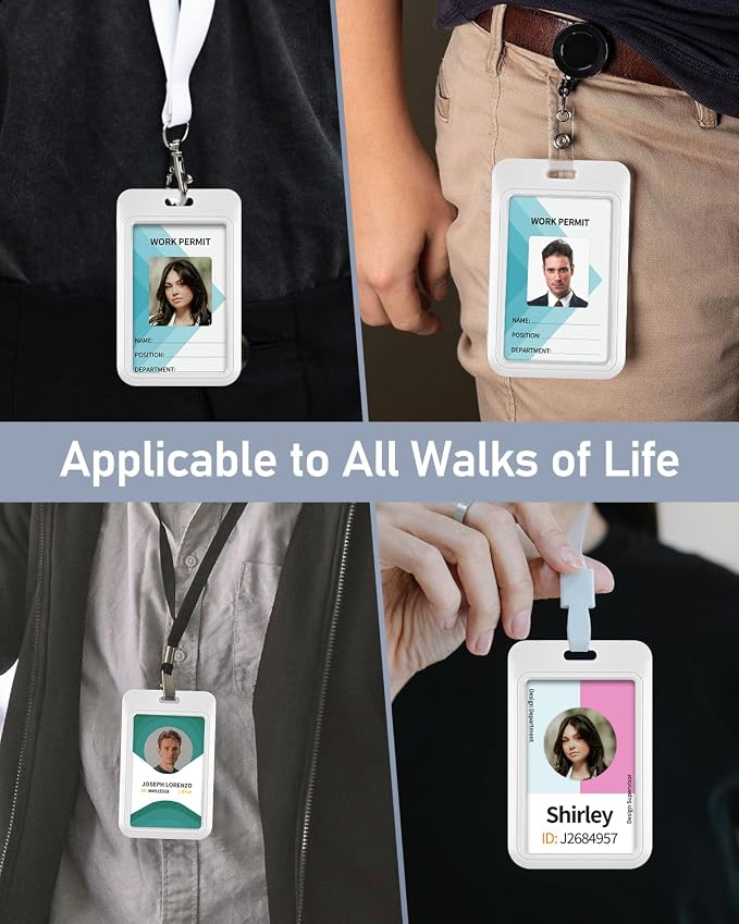Uniclife 1 Pack Sliding ID Badge Holder Vertical Hard Plastic Case - Image 5