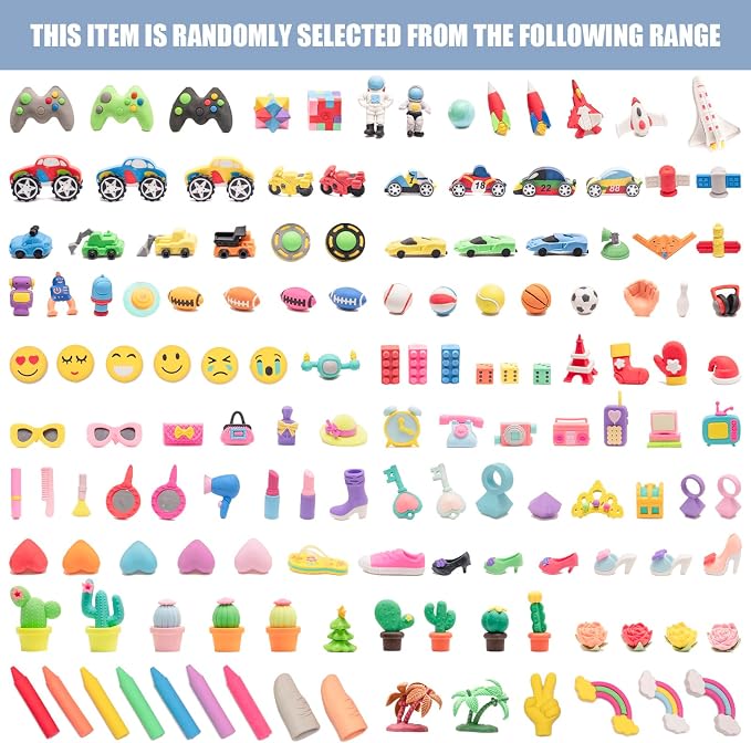 90pcs 3D Cute Kids Erasers, Random Desktop Pet Toys Gifts, Classroom Rewards - Image 5