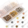 Push Pins Map Tacks 1/8-Inch Metallic Color Beads Head Marking Pins, 6 Colors by Yalis