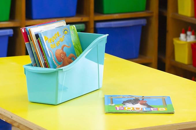 Storex Large Book Bin, 14.3 x 5.3 x 7 Inches, Case of 6, 14.3 x 5.3 x 7 Inches - Image 7