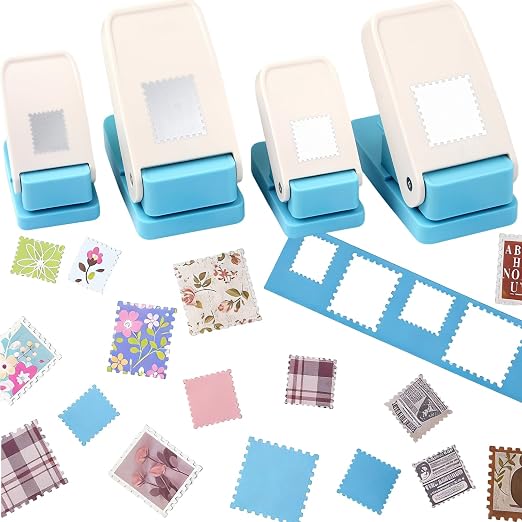 4 Size Stamp Puncher, 1 inch & 1.5 inch Square Stamp Punch, 1.5X1.25inch & by CYFUNDESIGN