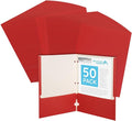 Blue Summit Red Folders with Pockets, Paper Red Pocket Folders with Business by BlueSummitSupplies