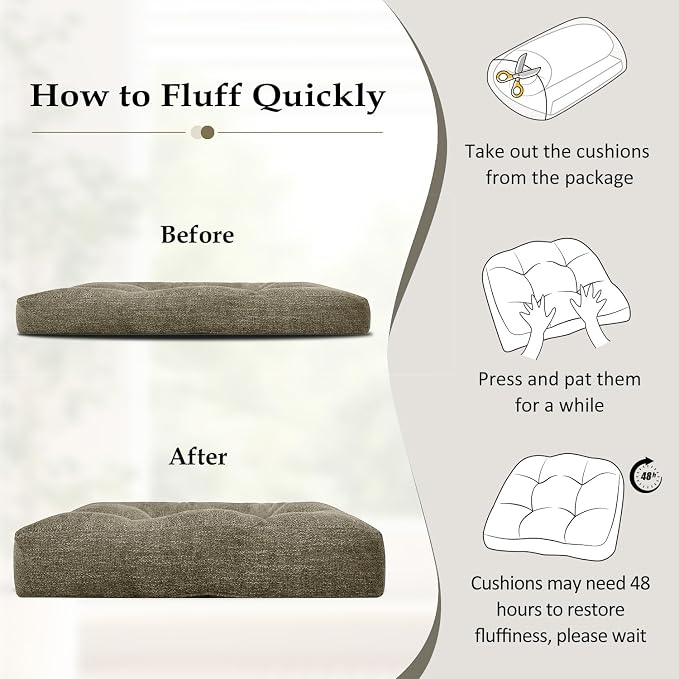 downluxe Chair Cushions for Dining Chairs 4 Pack, Tufted Indoor Chair Pads - Image 6