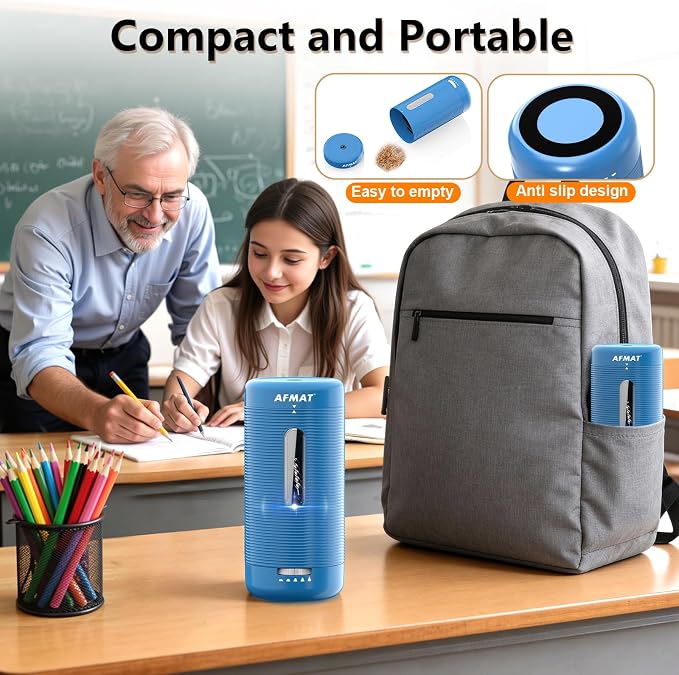 AFMAT Electric Pencil Sharpener, Fully Automatic Pencil Sharpener, Auto in & Out - Image 7