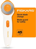 Fiskars 45mm Rotary Cutter for Fabric, Premium Steel Stick Fabric Cutter Cuts by Unknown