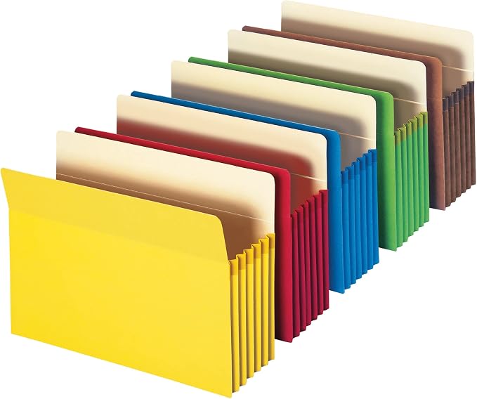 Smead File Pocket, Straight-Cut Tab, 5-1/4" Expansion, Letter Size, 5 per Pack - Image 4