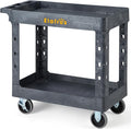 ELAFROS 2-Tier Heavy Duty Rolling Cart, 34 x 17 in, 2 Fixed 2 Swivel, Deep Tub by ELAFROS