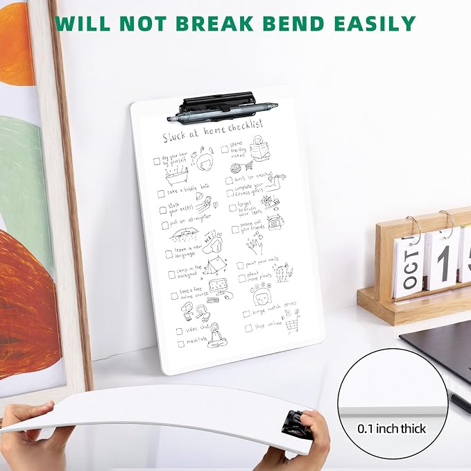 FRETONBA White Clipboard with Pen Holder, Hanging Clipboards Holds 8.5x11 Inch - Image 7