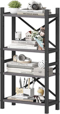 Desktop Bookshelf, 4-Tier Stackable Narrow Bookcase, Adjustable Industrial Desk by Homeiju