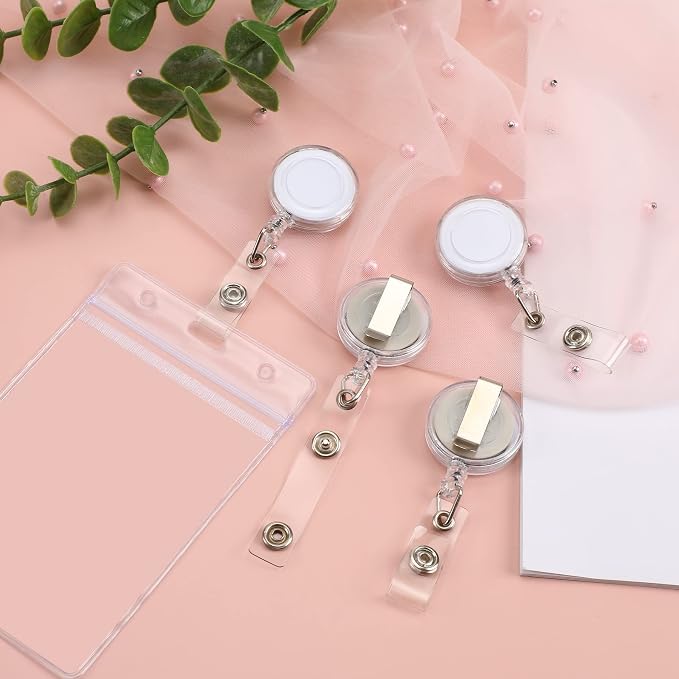JANYUN 100 Pcs Badge Reels Retractable Badges Holder - Image 7