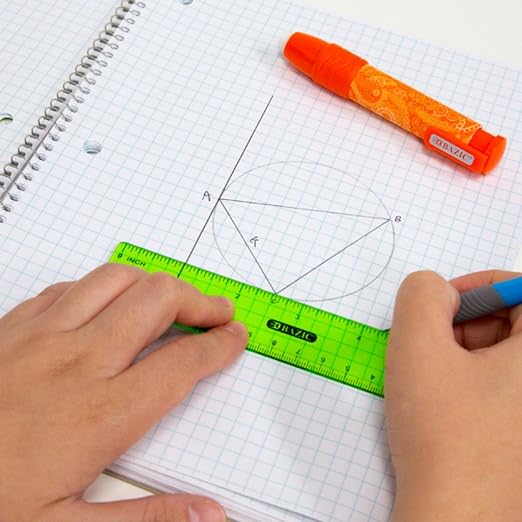 BAZIC Products 6 in Clear Plastic Ruler, Inch & Metric, 3 Pack, 24-Box | Three - Image 6