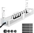 25" Extra Large Under Desk Cable Management, Cinati Wire Organizers No Drill by Cinati