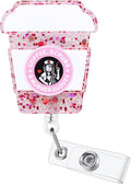Coffee, Scrubs & Rubber Gloves Funny Badge Reel, Name Tag Work Badge Clip by BEZTN
