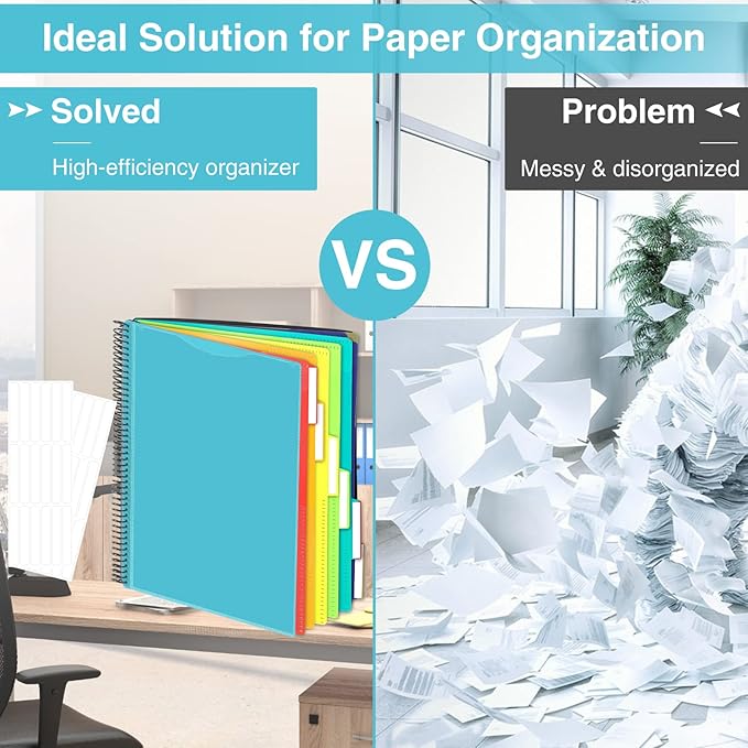 Forvencer 12 Pocket Project Organizer, 1/6-cut Tab Binder Organizer - Image 2