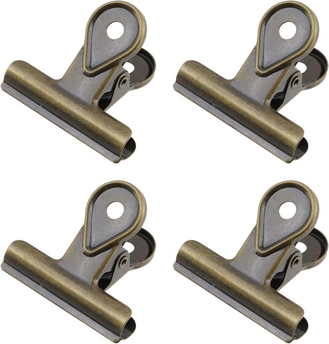 Xiaoyztan Mini Clips, 40mm Wide Bronze Bulldog Clips Paper Clip Binder Bull by Welcometoxiaoyztan