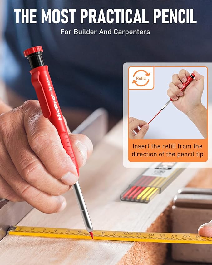Nicpro 2 Pack CP1000 Carpenter Pencil - Image 6