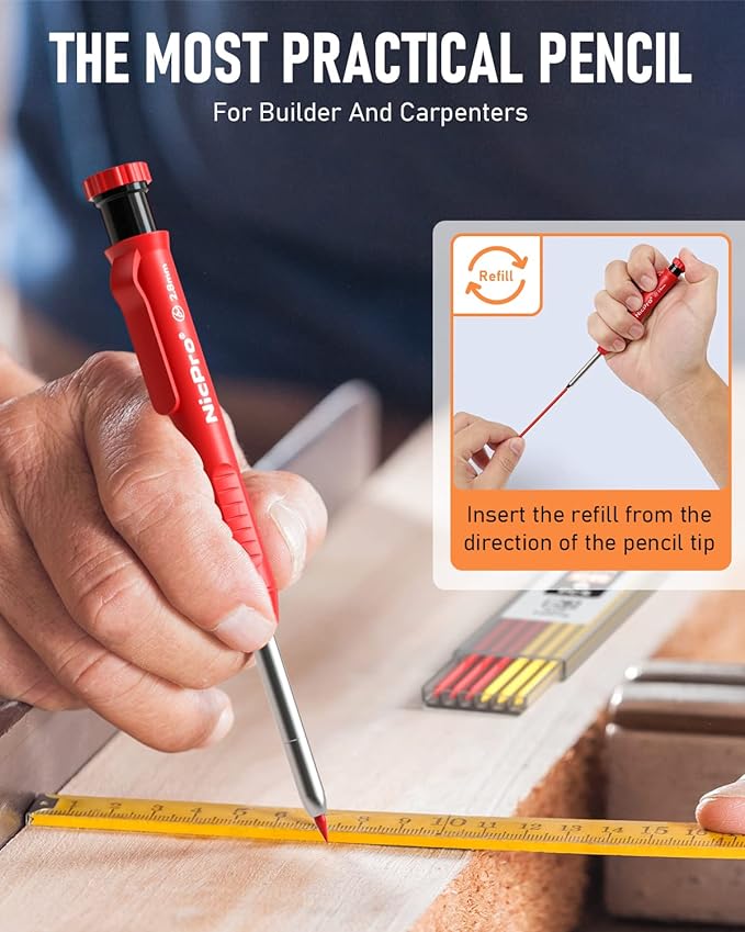Nicpro 12 Pack Carpenter Pencil - Image 6
