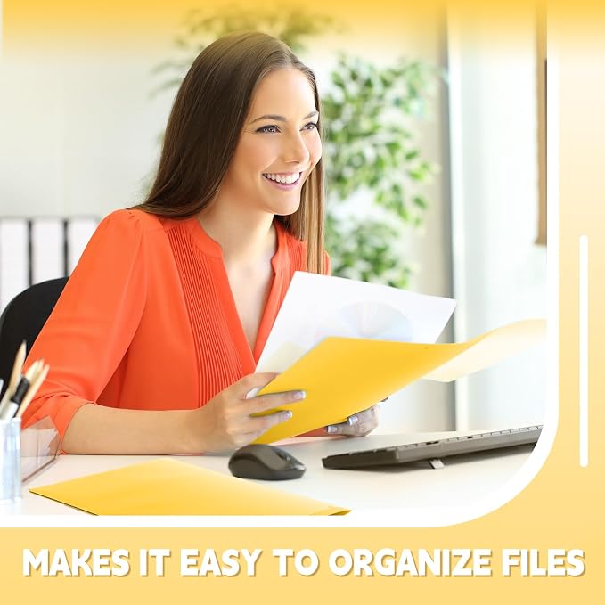 Henoyso 18 Pack Yellow Plastic Folders - Image 5