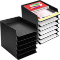 Wenqik 12 Pcs Stackable Paper Trays Rectangular Plastic Desk Holder Desktop by Wenqik