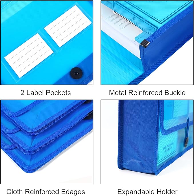 Eco-Friendly Plastic File Folders, Expanding Poly File Wallet, Transparent - Image 4