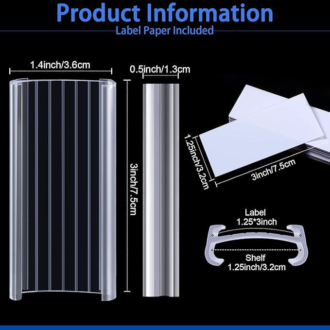 Yulejo 100 Pcs Plastic Wire Shelf Label Holders - Image 2
