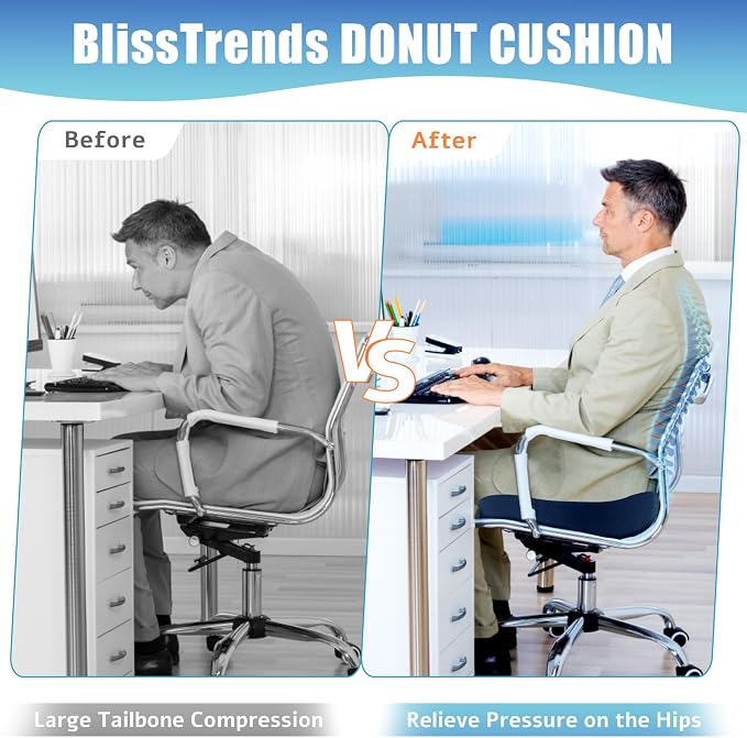 BlissTrends Donut Pillow Seat Cushion, Donut Chair Cushions - Image 5