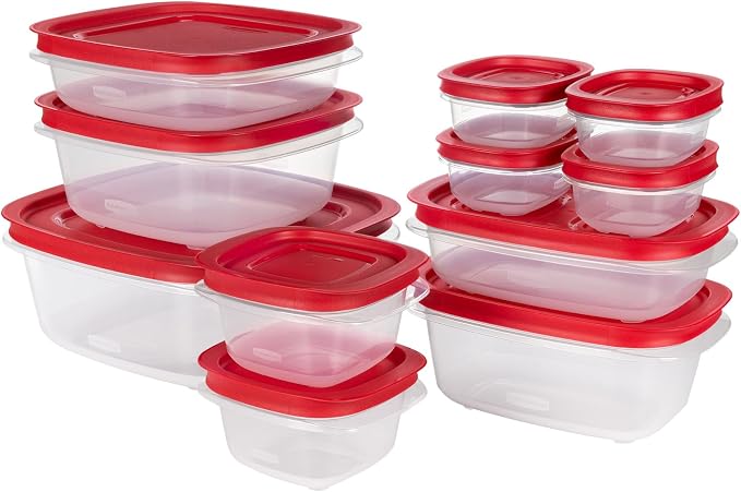 Rubbermaid EasyStore Rectangle and Square Containers, 22-Piece Set, Food - Image 4