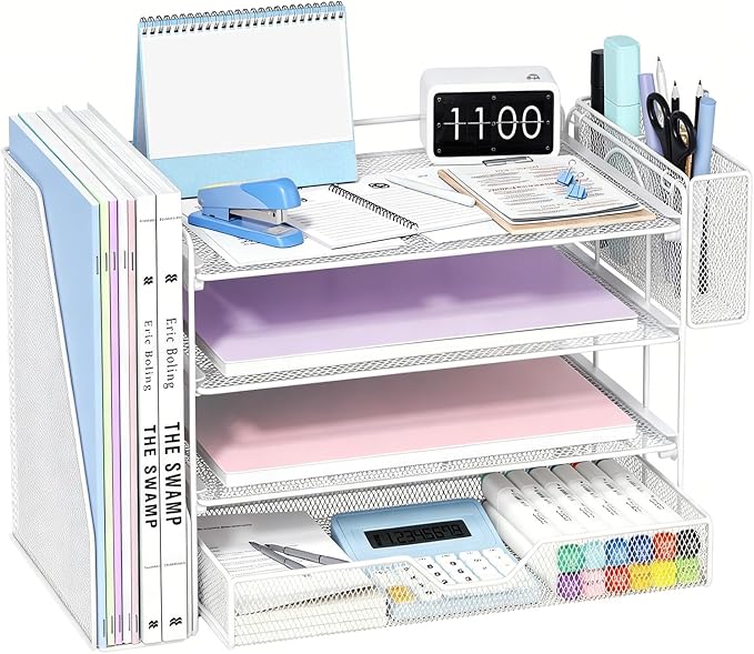 OPNICE 4-Tier Desk Organizer and Accessories, Desktop File Organizer by OPNICE