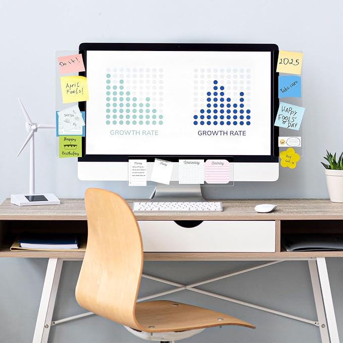 DOLLAR BOSS 3 Pcs 11" x 3.1" Transparent Acrylic Monitor Memo Board | Computer - Image 9