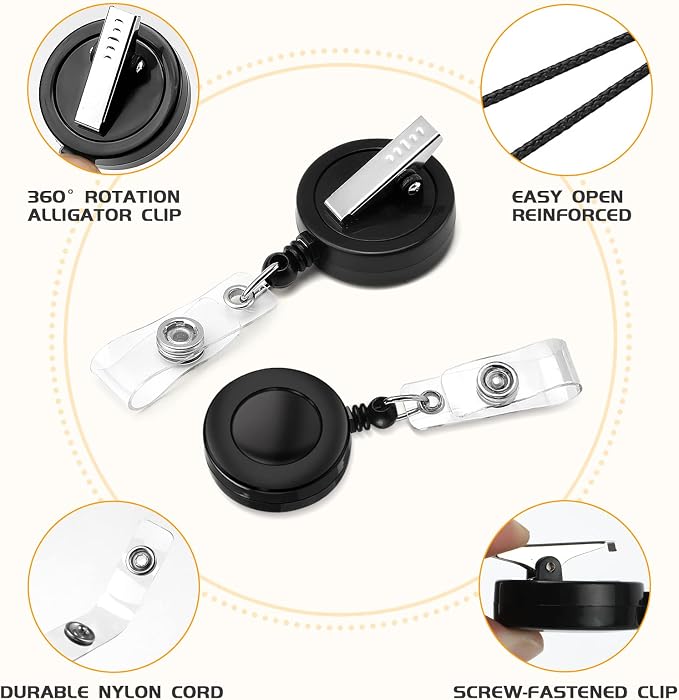 50 Pack Badge Reels Retractable - Image 2