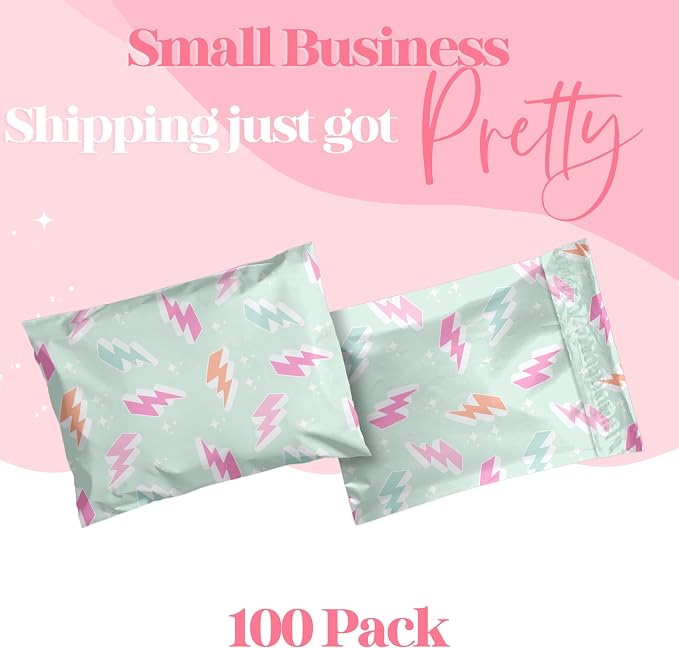 Pretty Package Store Designer Poly Mailers 6x9, Lightning Bolt, 100 Pack | - Image 2