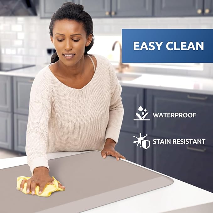 KitchenClouds Kitchen Mat Cushioned Anti Fatigue Kitchen Rug 0.8inch Waterproof - Image 3