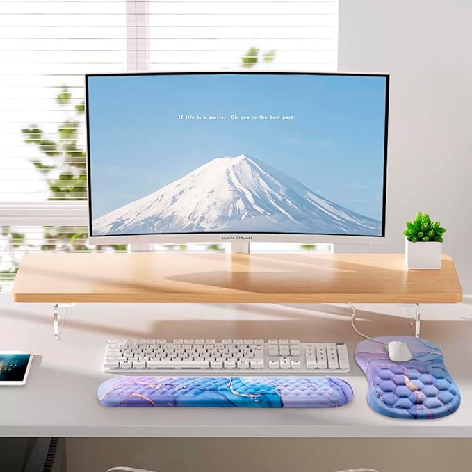 Mouse Pad Wrist Support, Laokiiy 2 in1 Keyboard Wrist Rest+ Ergonomic Mouse Pad - Image 6