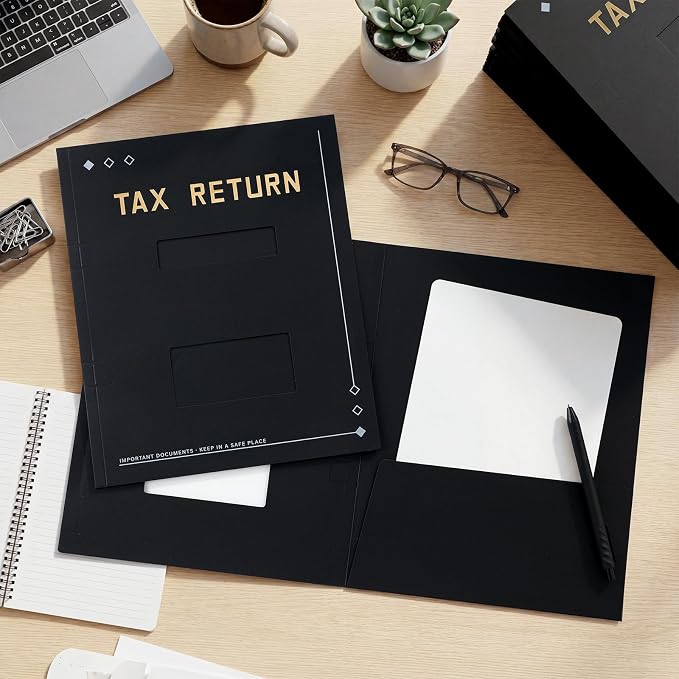 Mooliwe 100 Pcs Black Tax Return Folders Bulk 9 x 11.25 Inches Income Tax - Image 4