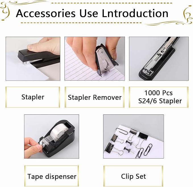 Office Supplies, Stapler and Tape Dispenser Set - Image 2