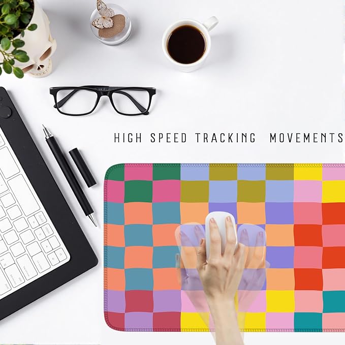 Checkered Desk Mat Retro Cute Mouse Pad XXL Large Mouse Pad, Desk Matt - Image 5