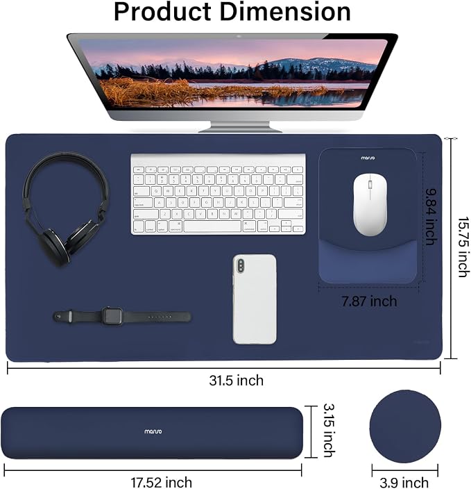 MOSISO Keyboard Mouse Pad Set, Large Gaming Mouse Pad&Rectangular Keyboard - Image 2