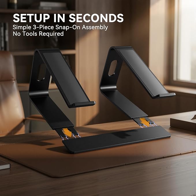 SOUNDANCE Laptop Stand, Aluminum Computer Riser, Ergonomic Laptops Elevator - Image 6