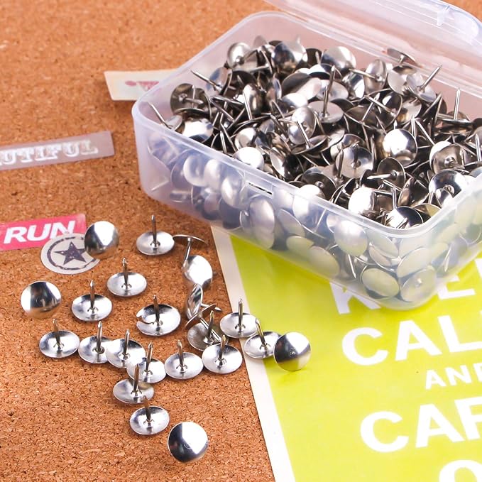 Thumb Tacks 500-count, 3/8-inch Steel Roundness Push Pins Office Tacks - Image 3
