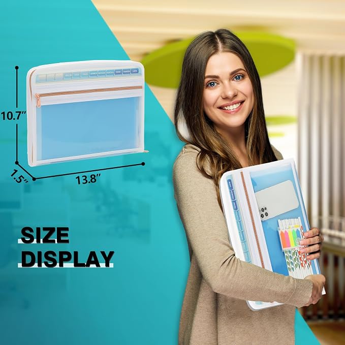 H4D 13 Pocket Expanding File Folder Organizer, 8.5-x-11-inch | Zippered - Image 2