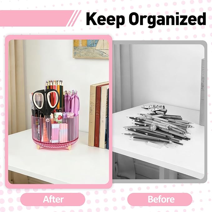 360 Rotating Pen Pencil Holder for Desk, Pen Organizer - Image 4