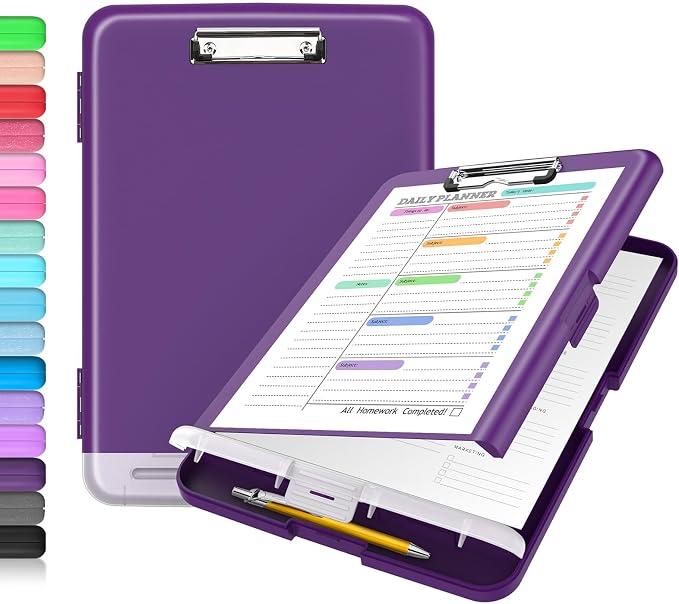 Sooez Clipboard with Storage, Clip Board 8.5 x 11 with Pen Holder, Plastic by Sooez