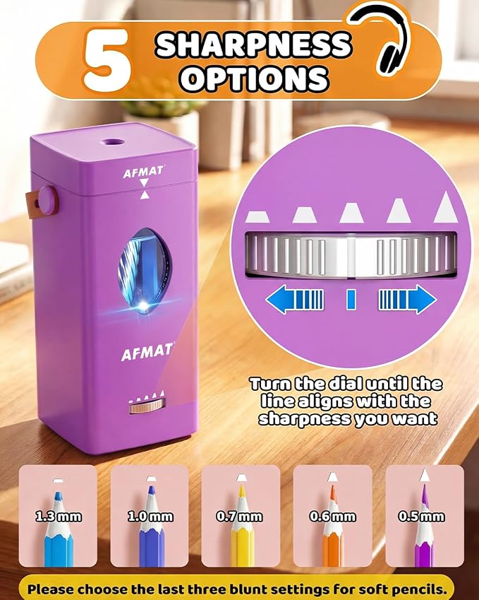 AFMAT Electric Pencil Sharpener, Fully Automatic Pencil Sharpener - Image 4