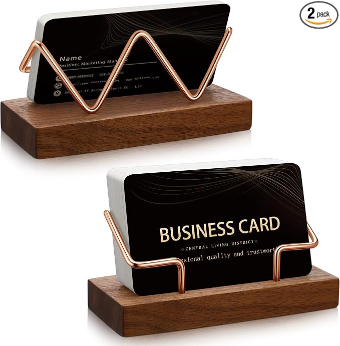 Amyhill 2 Pieces Wood Business Card Holder by Amyhill
