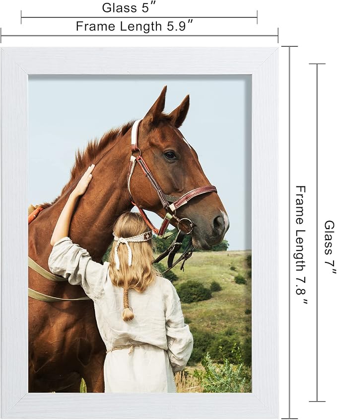 ELSKER&HOME 5x7 Picture Frame White Set of 6 Glass | Multi Photo Frames Collage - Image 4