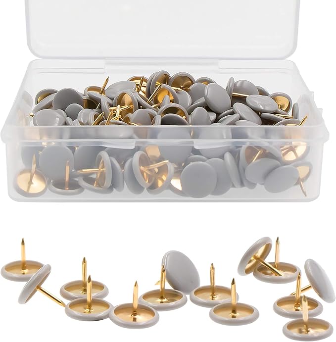 VAPKER 200 PCS Thumb Tacks Gray Plastic Round Head Thumbtacks by VAPKER