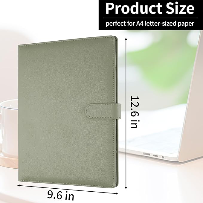 Professional Padfolio with Clipboard, Faux Leather Portfolio Folder Binder - Image 4
