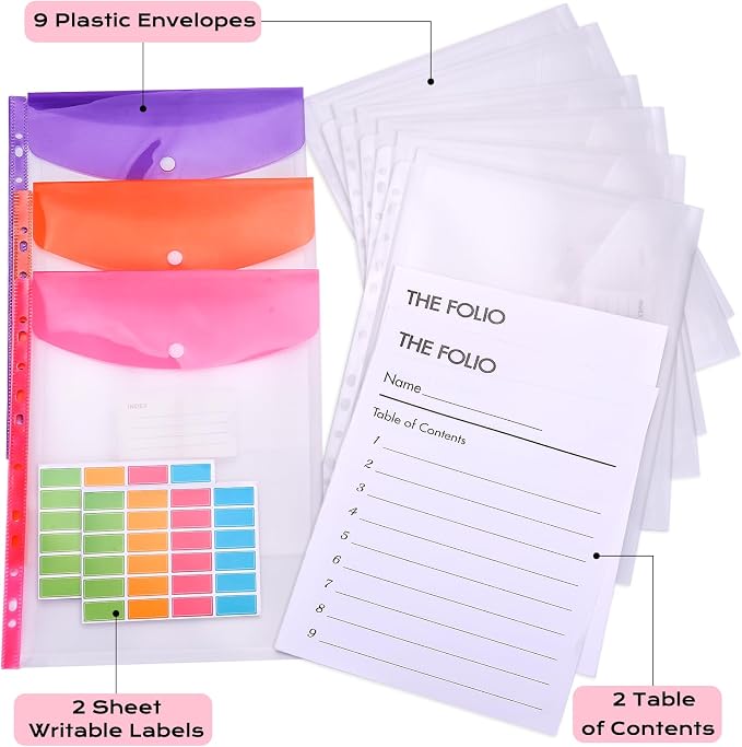XKDOUS Aesthetic Document Organizer 3 Ring Emergency Binder Linen Folio Folders - Image 4