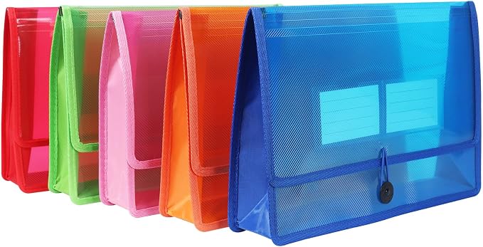 Eco-Friendly Plastic File Folders, Expanding Poly File Wallet, Transparent - Image 2